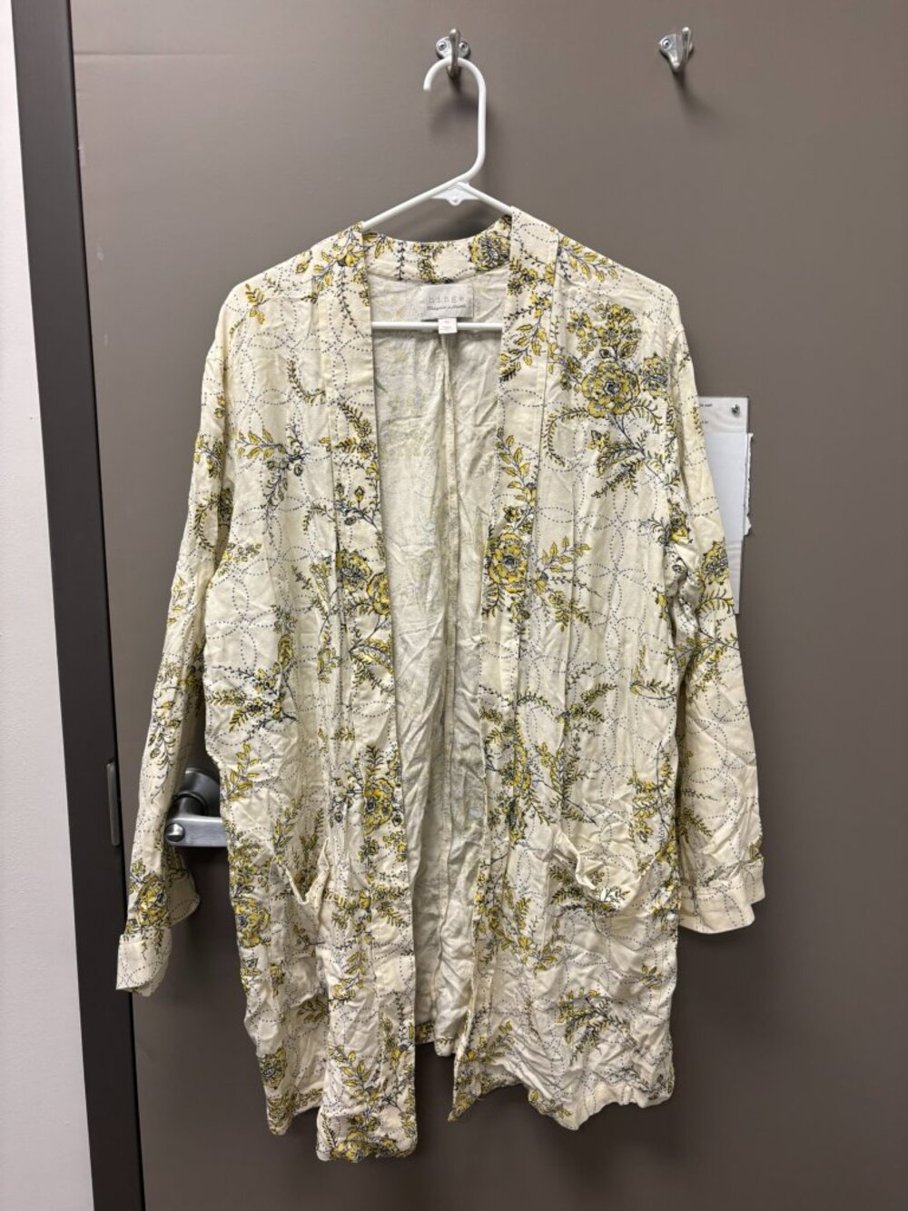 Yellow and white floral duster, medium
